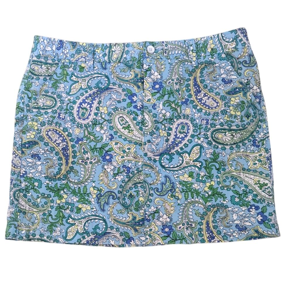 G.H. Bass & Co. Cotton Mini Skirt Paisley Size 8